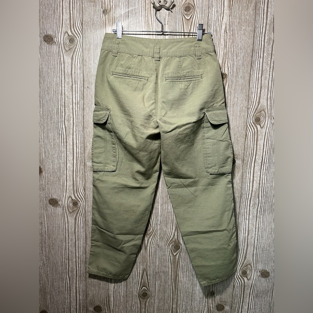 Free People Olive Green Cropped Cargo Pants Sz 25 - Picture 2 of 5
